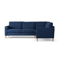 Habitat Flint Fabric Right Hand Corner Sofa - Navy - Ash Leg