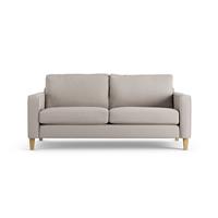 Habitat Flint Fabric 3 Seater Sofa - Stone - Ash Leg