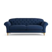 Habitat Brooker Fabric 4 Seater Sofa - Blue - Ash Leg