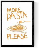 East End Prints More Pasta Please Black Frame Art Print - A3