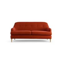 Habitat Frome Velvet 2 Seater Sofa - Burnt Orange - Ash Leg