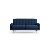 Habitat Fenner Fabric 2 Seater Sofa - Navy Blue - Ash Leg