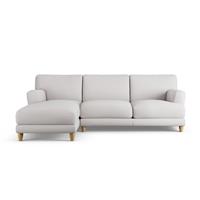 Habitat Askem Fabric Left Hand Corner Sofa - Natural-Ash Leg