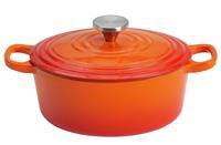 Habitat 4.7 Litre Cast Iron Oval Casserole Dish - Orange