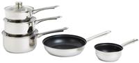 Argos Home Stainless Steel 5 Piece Pan Set - Silver