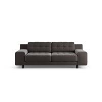 Habitat Hendricks Velvet 3 Seater Sofa - Grey - Black Leg