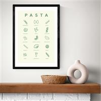 East End Prints Pasta Guide Black Frame Art Print - A3