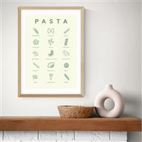 East End Prints Pasta Guide Oak Frame Art Print - A3