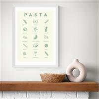 East End Prints Pasta Guide White Frame Art Print - A3