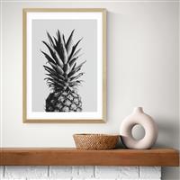 East End Prints Pineapple Oak Frame Art Print - A2