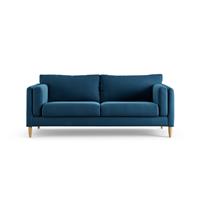 Habitat Newington Velvet 3 Seater Sofa - Ink Blue - Ash Leg