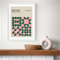 East End Prints Pink Bauhaus White Frame Art Print - A2