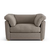 Habitat Wynn Fabric Cuddle Chair - Mocha - Ash Leg
