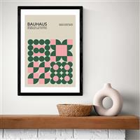 East End Prints Pink Bauhaus Black Frame Art Print - A3