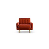 Habitat Fenner Velvet Armchair - Burnt Orange - Ash Leg