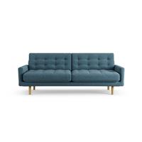Habitat Fenner Fabric 3 Seater Sofa - Blue - Ash Leg