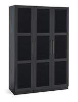 Habitat Hamburg 3 Door Glass Wardrobe -Dark Grey