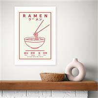 East End Prints Ramen Red & White Art Print - A3