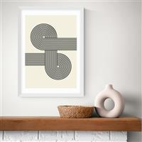 East End Prints Retro Waves White Frame Art Print - A2