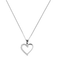 Revere 9ct White Gold Heart Pendant Necklace