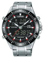 Lorus Men's Stainless Steel Black Dial Bracelet Watch