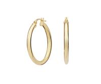 Revere 9ct Gold Plain Creole Hoop Earrings