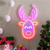 Habitat Neon Effect Rudolf Reindeer Shaped Christmas Lights