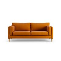 Habitat Newington Fabric 3 Seater Sofa - Orange - Ash Leg