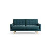 Habitat Fenner Fabric 2 Seater Sofa - Teal - Ash Leg