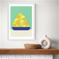 East End Prints Sicily Lemons White Frame Art Print - A2