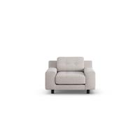 Habitat Hendricks Fabric Arm Chair - Natural - Black Leg