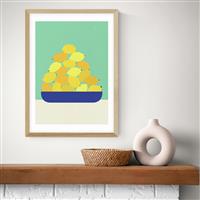 East End Prints Sicily Lemons Oak Frame Art Print - A3