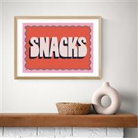 East End Prints Snacks Oak Frame Art Print - A2