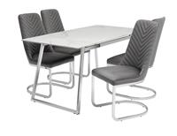 Argos Home Milo Dining Table & 4 Sybil Grey Chairs