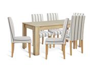 Argos Home Miami Extending Table & 6 White & Blue Chairs