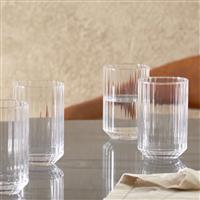 Habitat Clear Wide Ribbed Set of 4 Tumbler Glasses