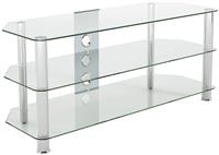 AVF Clear Glass Up to 55 Inch TV Stand - Silver