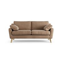 Habitat Ivor Velvet 3 Seater Sofa - Latte - Ash Leg