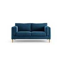 Habitat Newington Velvet 2 Seater Sofa -Ink Blue - Ash Leg