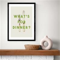 East End Prints Whats For Dinner Black Frame Art Print - A3