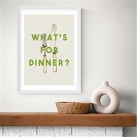 East End Prints Whats For Dinner White Frame Art Print - A3