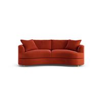 Habitat Sacha Velvet 3 Seater Sofa - Burnt Orange - Ash Leg