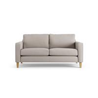 Habitat Flint Fabric 2 Seater Sofa - Stone - Ash Leg