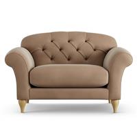 Habitat Brooker Velvet Cuddle Chair - Latte - Ash Leg