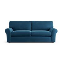 Habitat Molton Velvet 4 Seater Sofa - Ink Blue