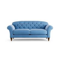 Habitat Brooker Velvet 3 Seater Sofa - Sky Blue - Dark Leg
