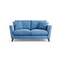 Habitat Lomond Velvet 2 Seater Sofa - Sky Blue - Dark Leg