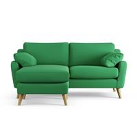 Habitat Ivor Left Hand Corner Sofa - Emerald Green-Ash Leg