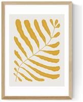 East End Prints Yellow Plant Oak Frame Art Print - A3