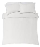 Argos Home Brushed Cotton Plain White Bedding Set - Double